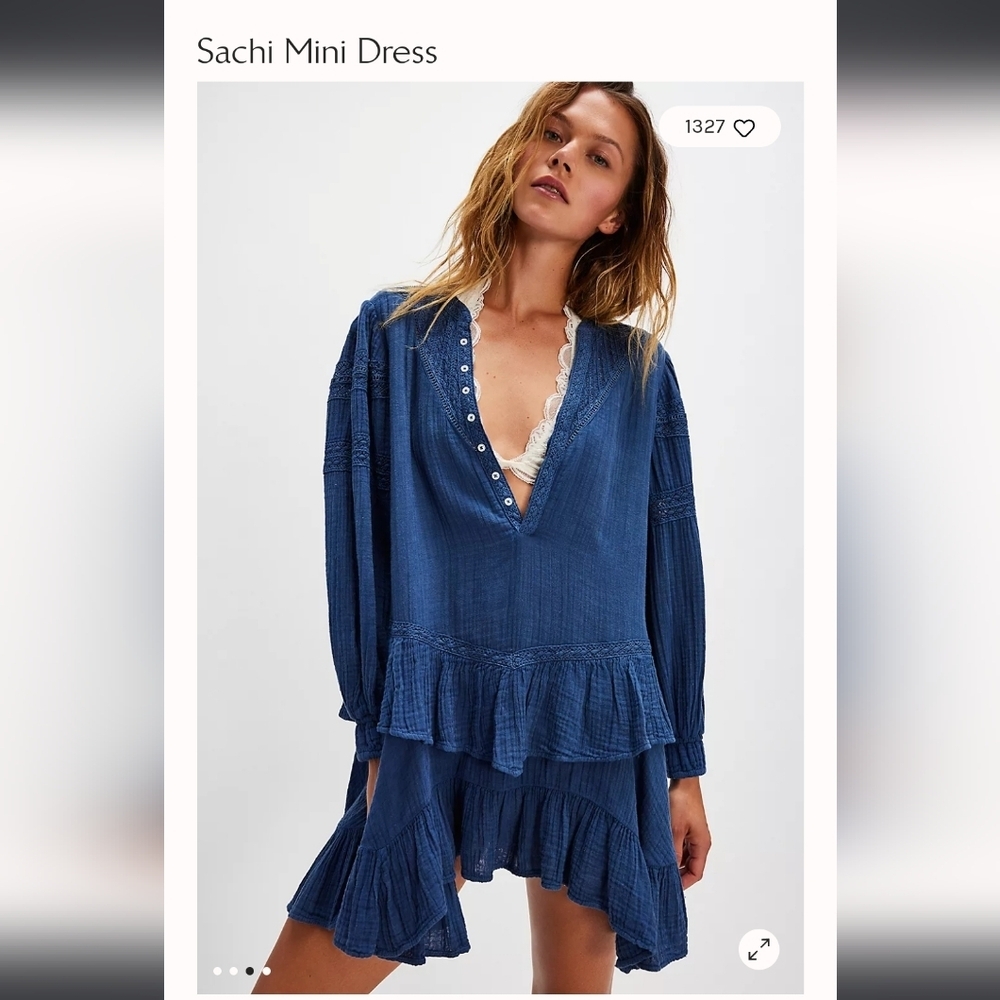 Free People Blue Sachi Mini Dress